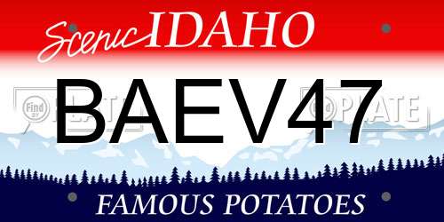 BAEV47 Idaho License Plate