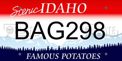 BAG298 Idaho License Plate