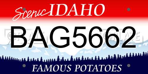 BAG5662 Idaho License Plate