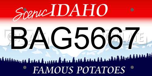 BAG5667 Idaho License Plate