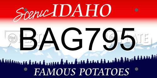 BAG795 Idaho License Plate