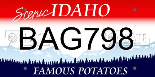 BAG798 Idaho License Plate