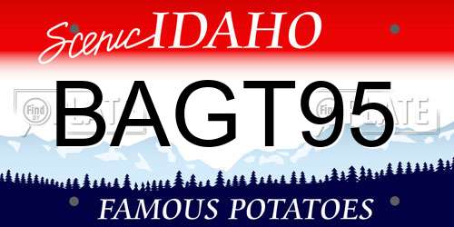BAGT95 Idaho License Plate