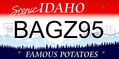 BAGZ95 Idaho License Plate