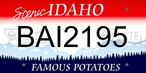 BAI2195 Idaho License Plate