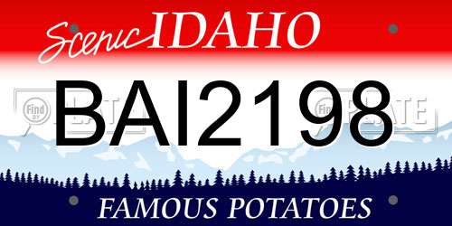 BAI2198 Idaho License Plate