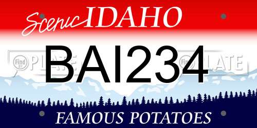 BAI234 Idaho License Plate