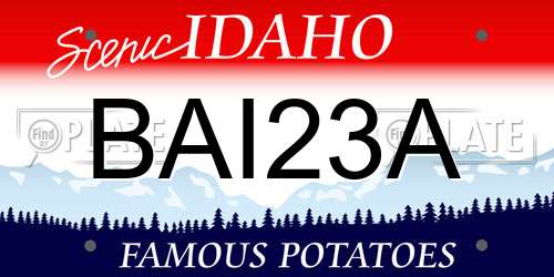 BAI23A Idaho License Plate