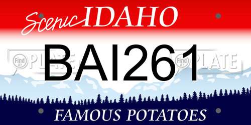 BAI261 Idaho License Plate