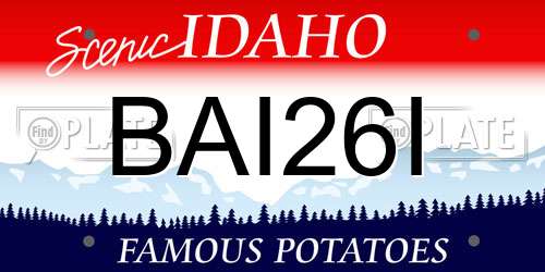 BAI26I Idaho License Plate