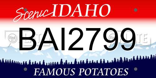 BAI2799 Idaho License Plate