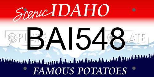 BAI548 Idaho License Plate