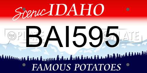 BAI595 Idaho License Plate