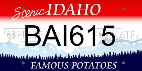BAI615 Idaho License Plate