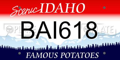 BAI618 Idaho License Plate