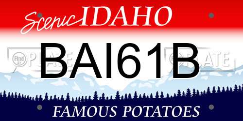 BAI61B Idaho License Plate