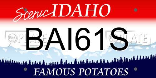 BAI61S Idaho License Plate