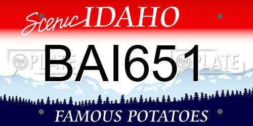 BAI651 Idaho License Plate