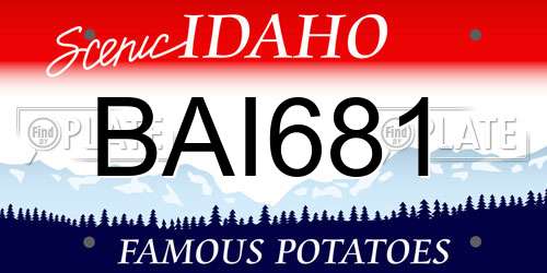 BAI681 Idaho License Plate