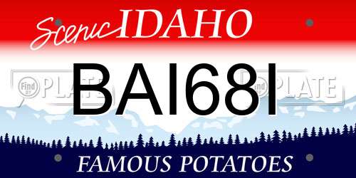 BAI68I Idaho License Plate