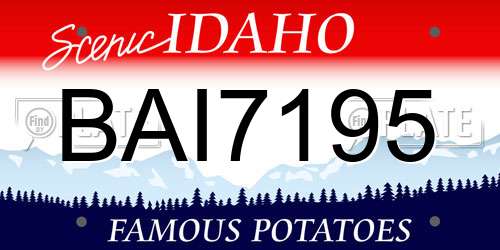 BAI7195 Idaho License Plate