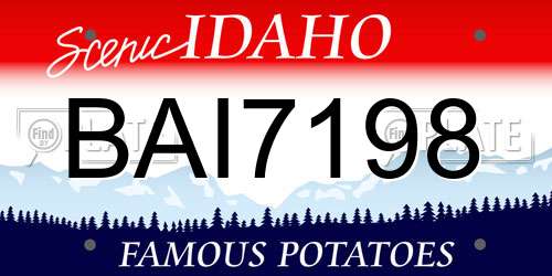 BAI7198 Idaho License Plate