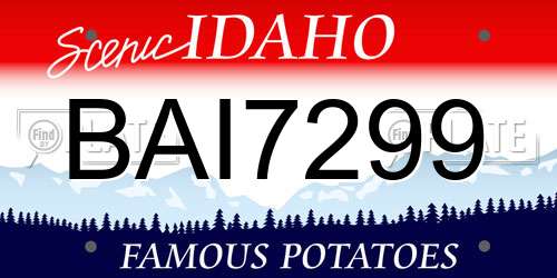 BAI7299 Idaho License Plate