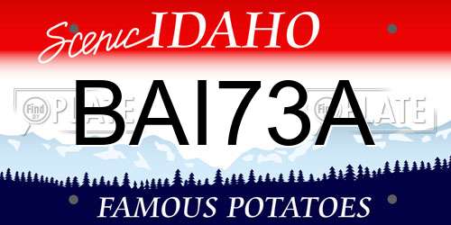 BAI73A Idaho License Plate
