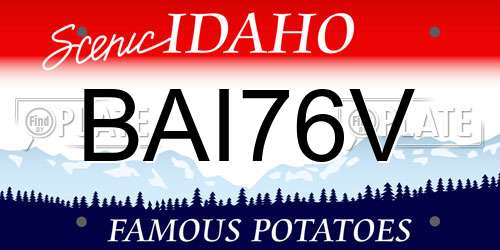 BAI76V Idaho License Plate