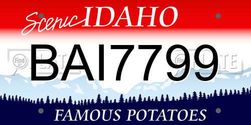 BAI7799 Idaho License Plate