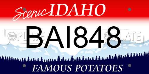 BAI848 Idaho License Plate