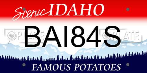 BAI84S Idaho License Plate