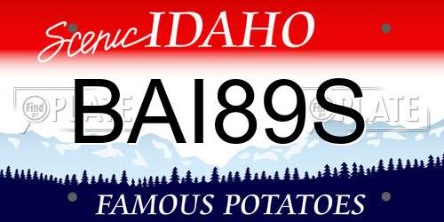 BAI89S Idaho License Plate
