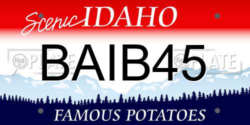 BAIB45 Idaho License Plate