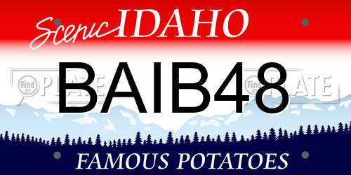 BAIB48 Idaho License Plate