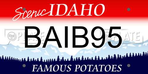 BAIB95 Idaho License Plate