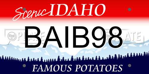 BAIB98 Idaho License Plate