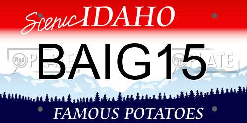 BAIG15 Idaho License Plate