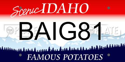 BAIG81 Idaho License Plate