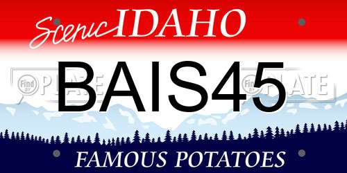 BAIS45 Idaho License Plate