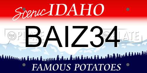BAIZ34 Idaho License Plate