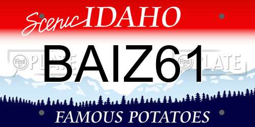 BAIZ61 Idaho License Plate
