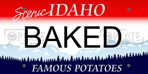 BAKED Idaho License Plate