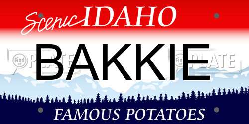 BAKKIE Idaho License Plate