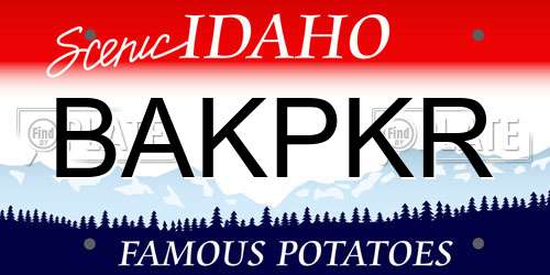 BAKPKR Idaho License Plate
