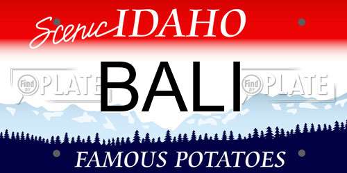 BALI Idaho License Plate