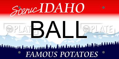 BALL Idaho License Plate