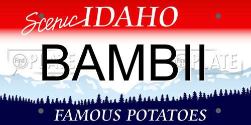 BAMBII Idaho License Plate