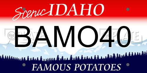 BAMO40 Idaho License Plate