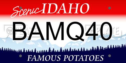 BAMQ40 Idaho License Plate